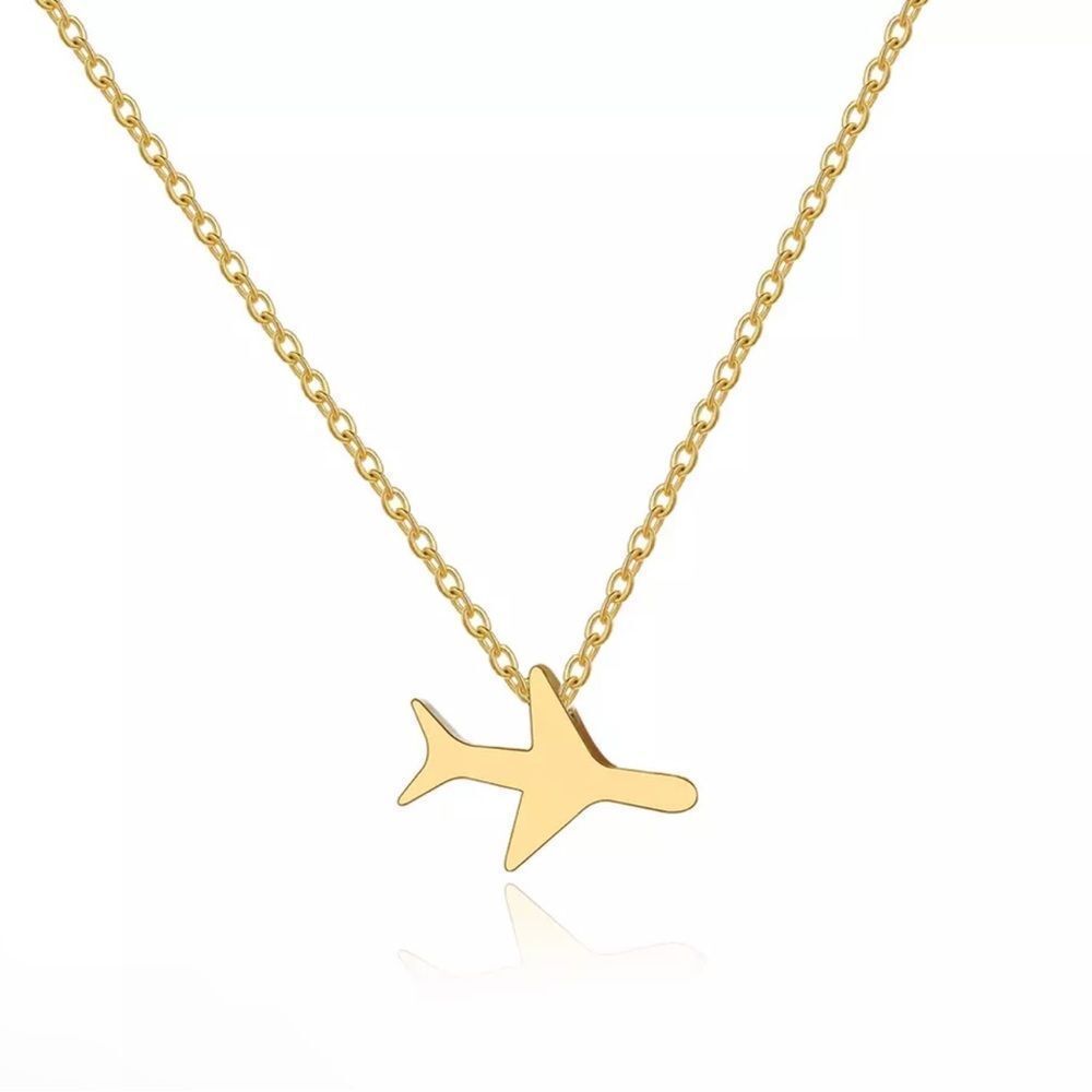 Dainty Airplane Necklace, Travel Necklace, Gold Plane Necklace | , Travel - Picture 3 of 6